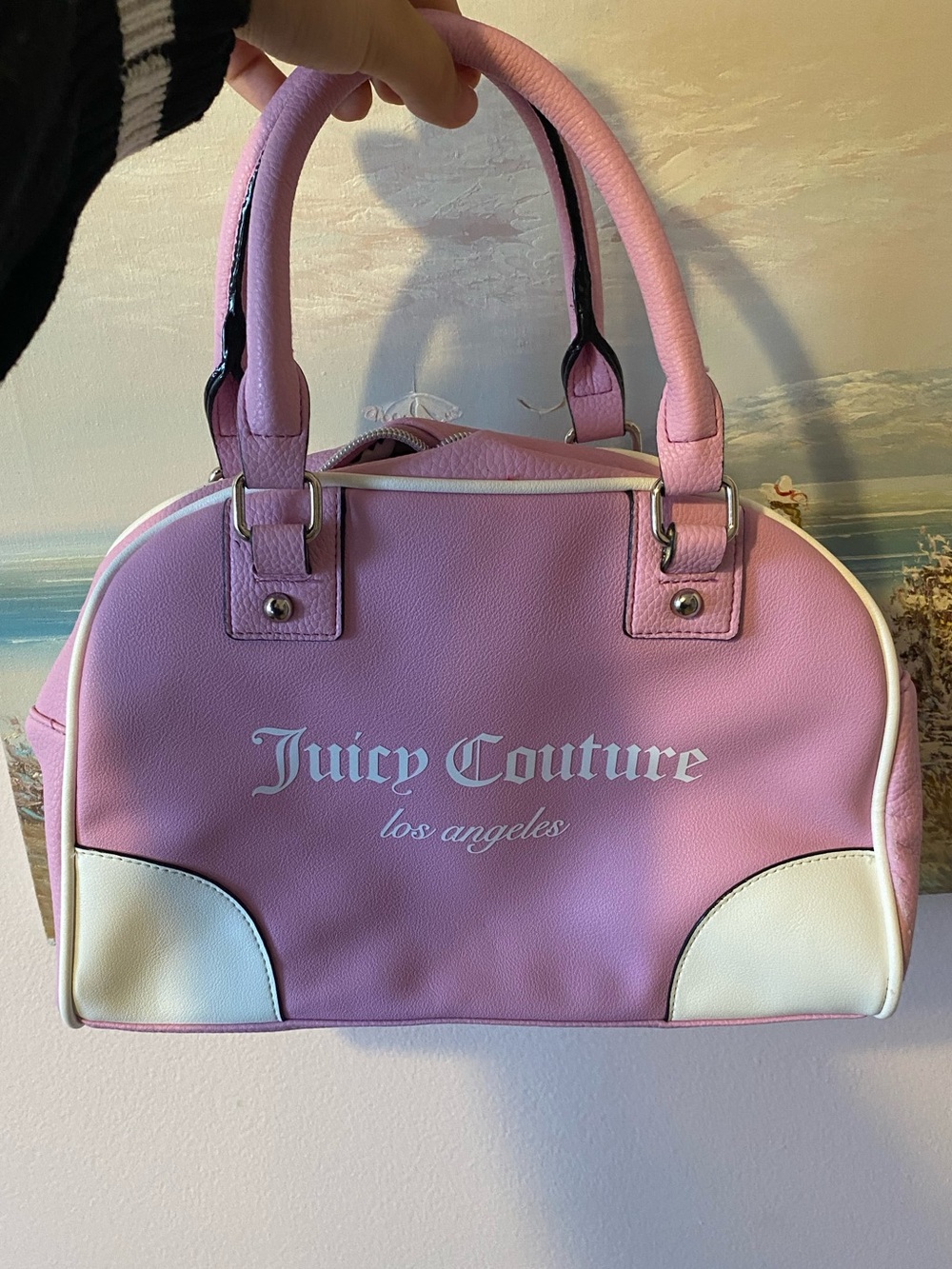 Juicy Couture Pink Shoulder Bag Logo Strap